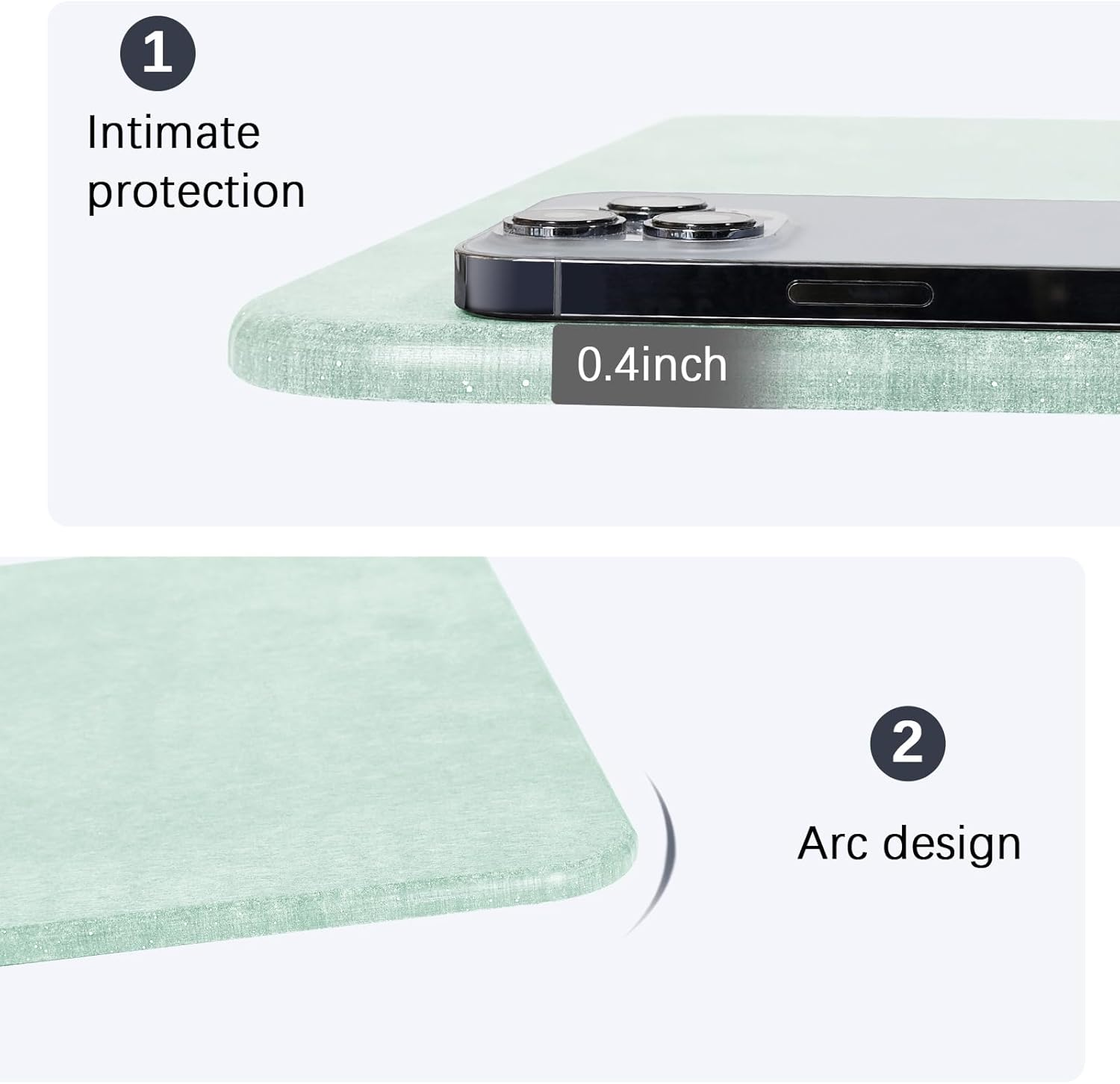 DAWNTREES Stone Bath Mat, Diatomaceous Earth Shower Mat, Non-Slip Super Absorbent Quick Drying Bathroom Floor Mat, Natural, Easy to Clean