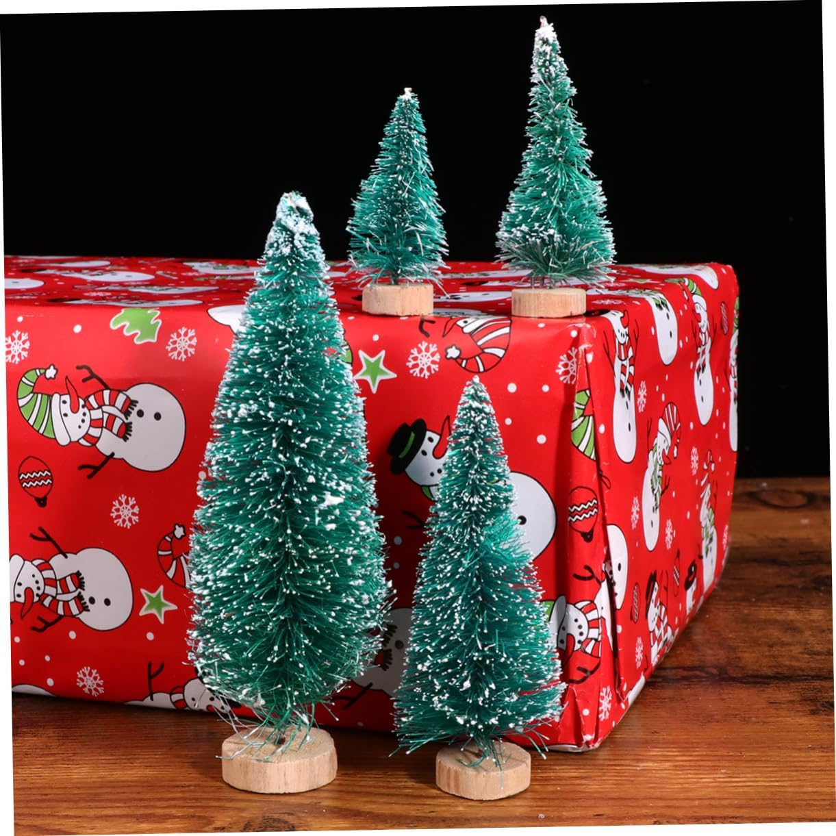 34Pcs Miniature Christmas Tree Ornaments Lifelike Design Stand Christmas Decor for Home and Parties image number 5