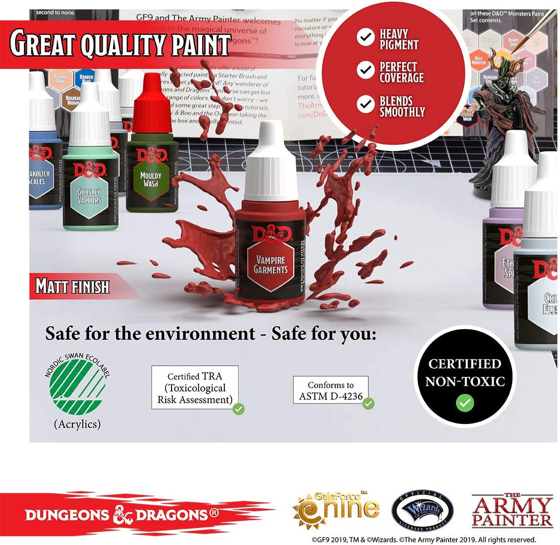 The Army Painter D&D: Undead Paint Set - Nolzur'S Marvelous Pigments Miniature Painting Kit with Acererak Miniature, Various, 11 Piece Set, GF975005 image number 6