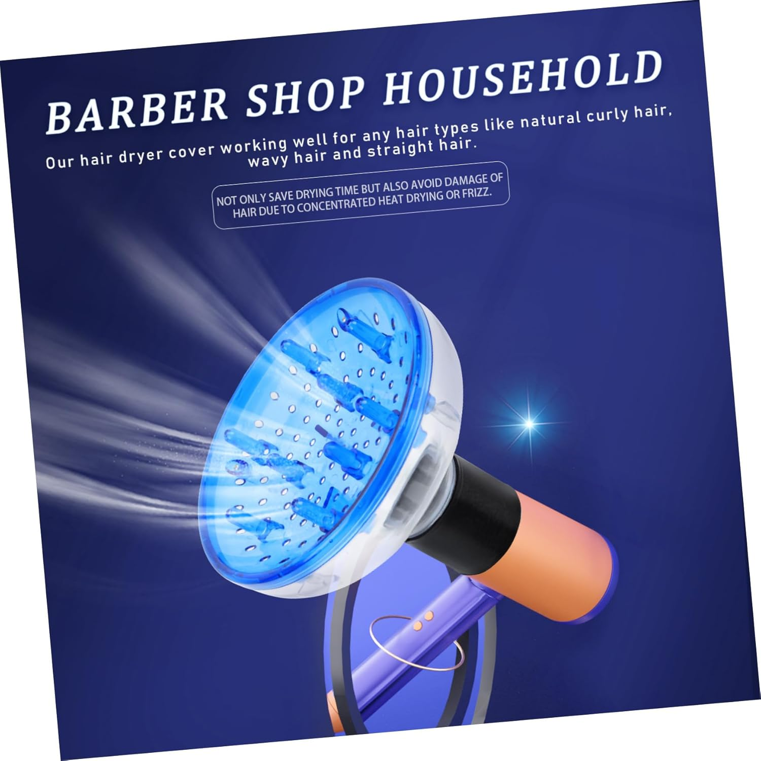 GANAZONO Hair Diffuser Attachment for Wavy and Curly Hair Heat Resistant Blow Dryer Diffuser Head Even Airflow for and Quick Styling at Home Salon image number 4