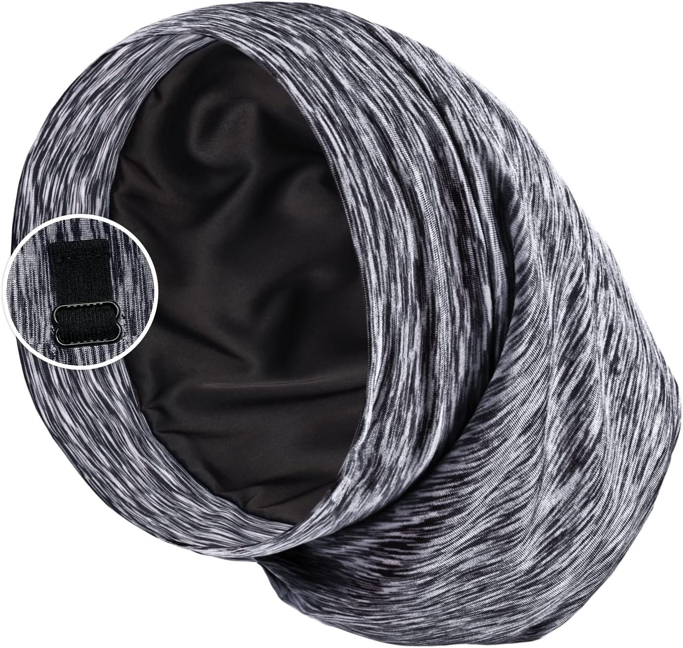 Satin Lined Sleep Cap Bonnet for Curly Hair and Braids, Stay on All Night Hair Wrap with Adjustable Strap for Women and Men, Carol Pink, Pack of 1