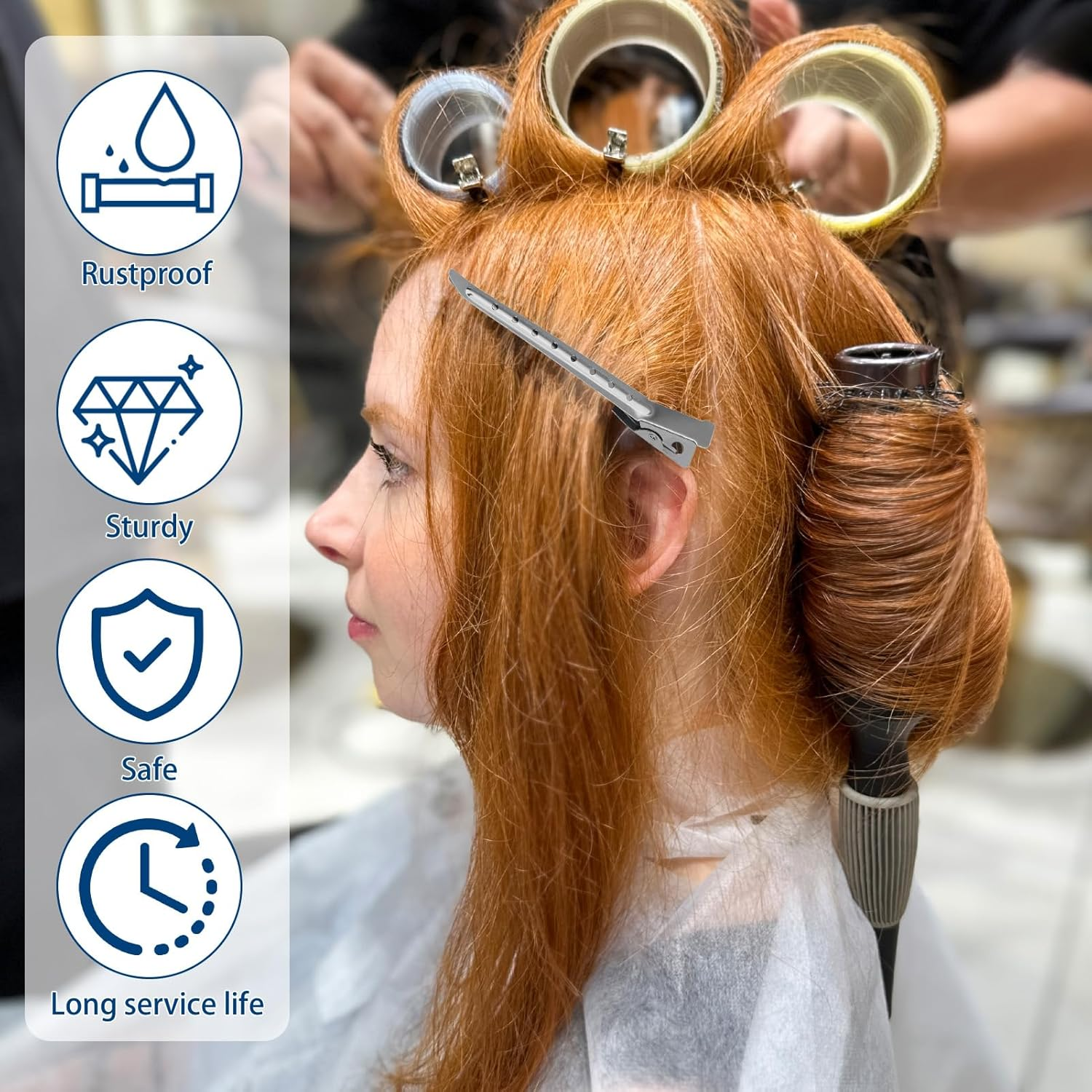 30 Pcs Professional Alligator Hair Clips - 3.5" Stainless Steel Duckbill Clips for Salon Styling, Hair Coloring & Curling | Rustproof Sectioning Pins with Holes (Silver) image number 4