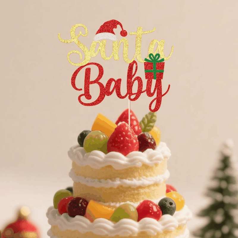Merry Christmas Cake Topper, Happy New Year Party Cake Decorations, Children'S Christmas Theme Party Cake Decorations Supplies (BABY) image number 1