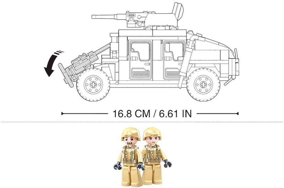Sluban Hummer H2 Assault Vehicle Building Blocks Set (265 Piece Set) image number 5