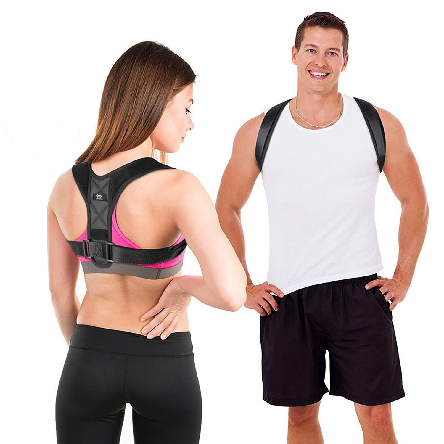 LIFEWAY Posture Corrector for Men & Women - Upper Back Brace for Spine & Clavicle Support - Relives Pain in Neck & Shoulder Caused by Slouching Hunching Kyphosis - Adjustable Comfortable image number 1