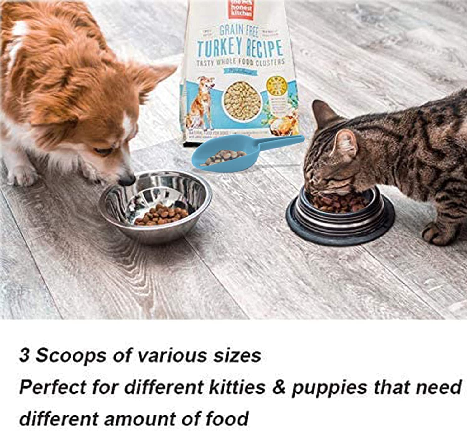 Ice Scoop Set of 3,Multi Purpose Plastic Kitchen Scoops Canisters,Ice Scooper for Freezer,Rice,Canisters,Flour,Dry Foods,Candy,Pop Corn,Coffee Beans and Pet Food image number 6