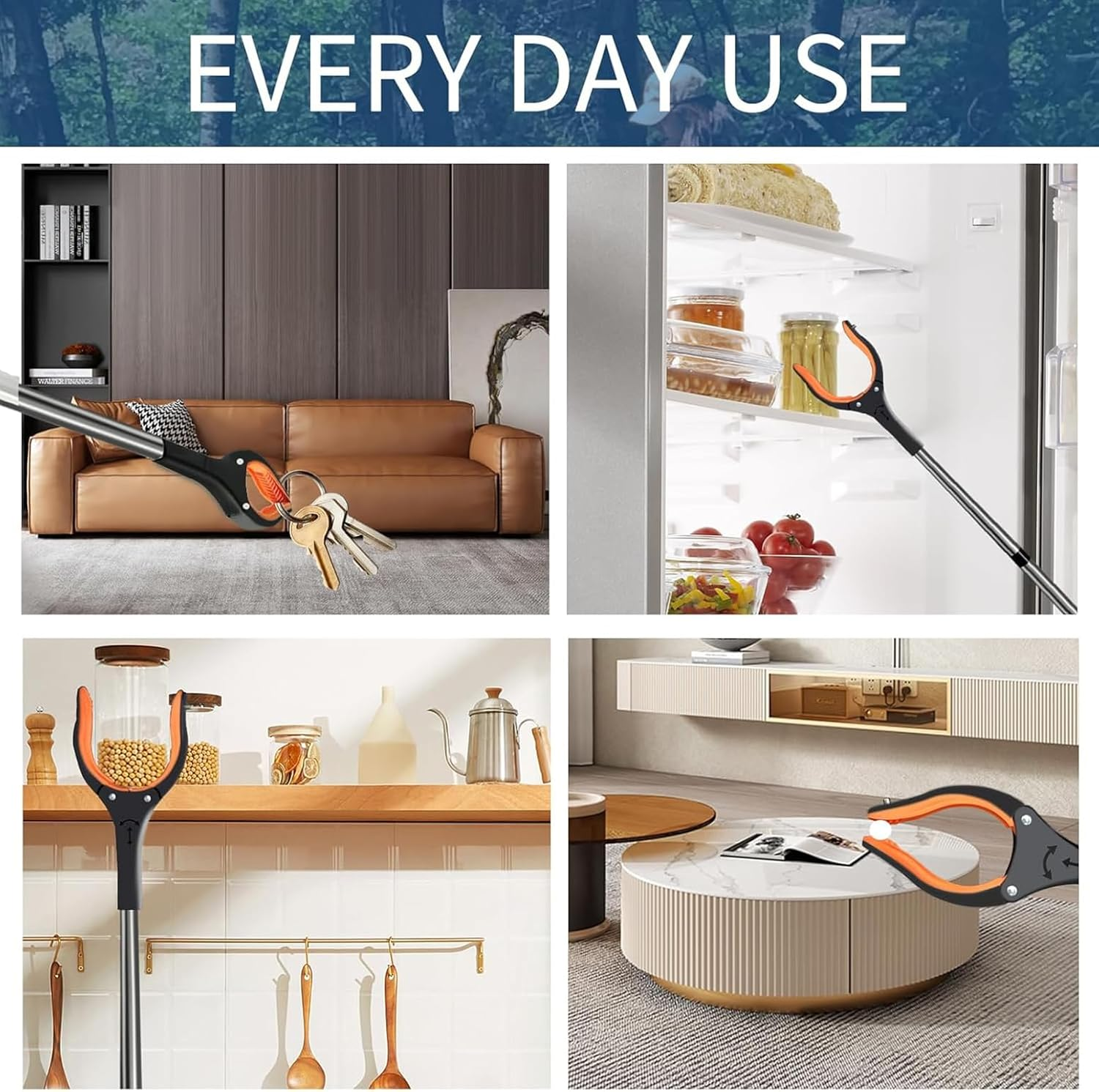 Grabber Reacher Tool, Foldable Gripper and Reaching Tool 83Cm, Heavy Duty Pick up Stick Grabbers for Seniors, Trash, Surgery Recovery, Picker Upper Grabber (Orange) image number 4