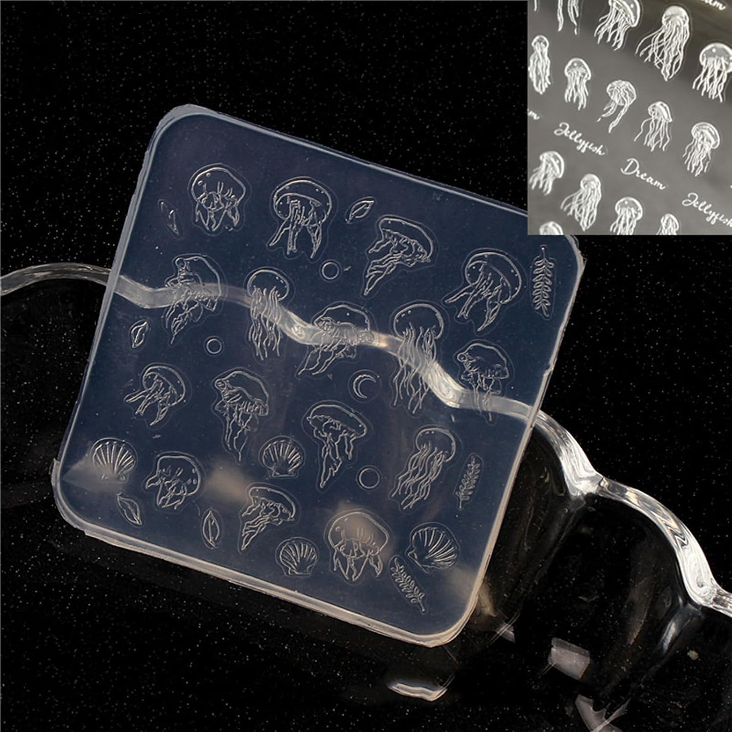 Silicone Nail Art Mold - Sturdy & Reusable for DIY Nails, Salon Use, Home Decoration - Professional Nail Artists Kit with Butterfly & Rose Designs Embossing image number 2