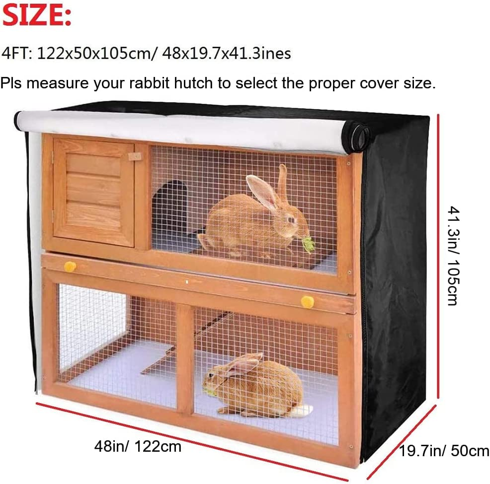 Indoor Outdoor Rabbit Hutch Cover Skyour 4Ft Pet Rabbit Cage Dust Cover Waterproof 420D Oxford Bunny Pens Hutches Poultry Cage Covers image number 1