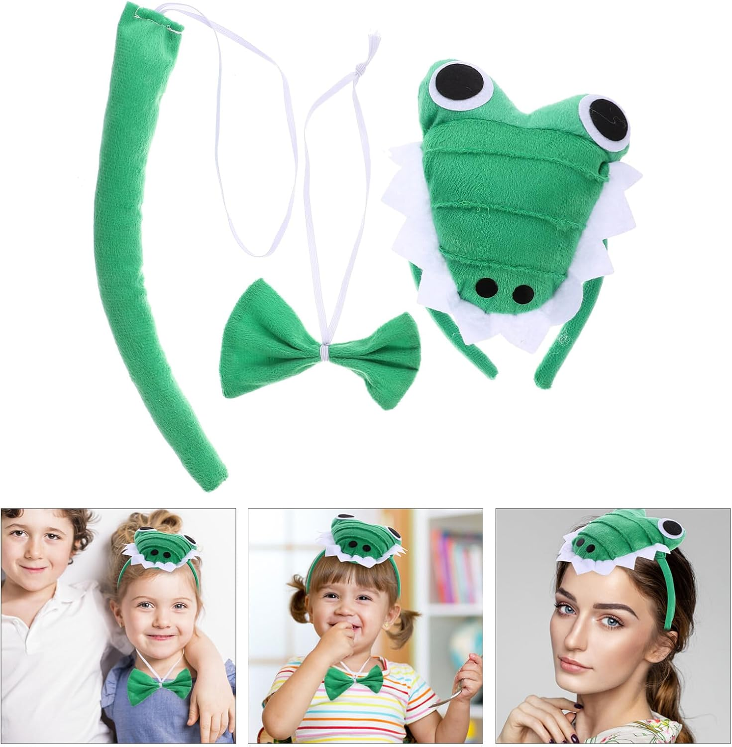 Green Cosplay Set - Headband, Bowtie, Tail for Festival Parties and Role Play image number 2