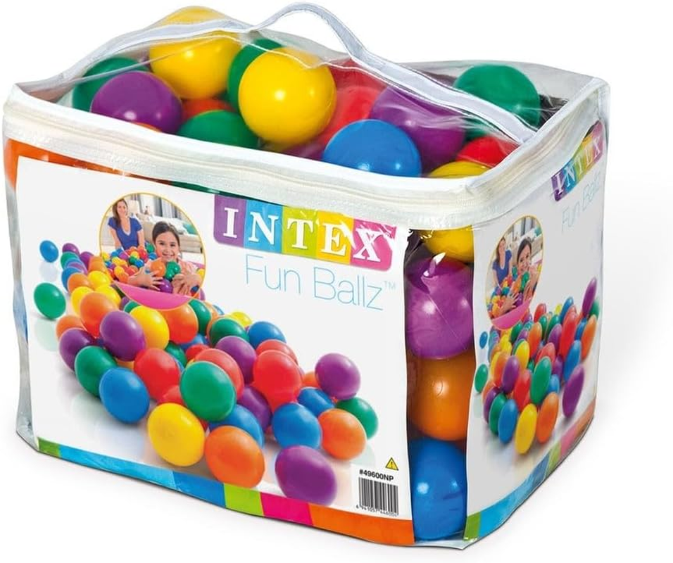 INTEX 49600NP - Fun Ballz (Ball-100Pcs), Ages 2+, Carry Bag, Size 8Cm