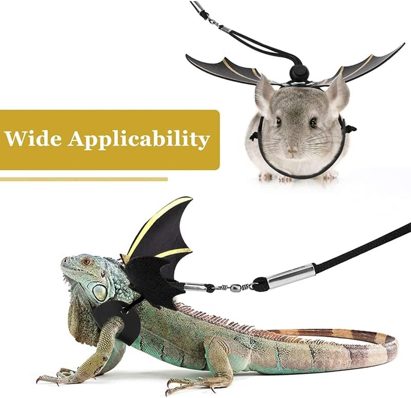 AIMALL Lizard Harness Leash Bearded Dragon+Cool Leather Wings Reptile Adjustable, Comfortable & Lightweight image number 4