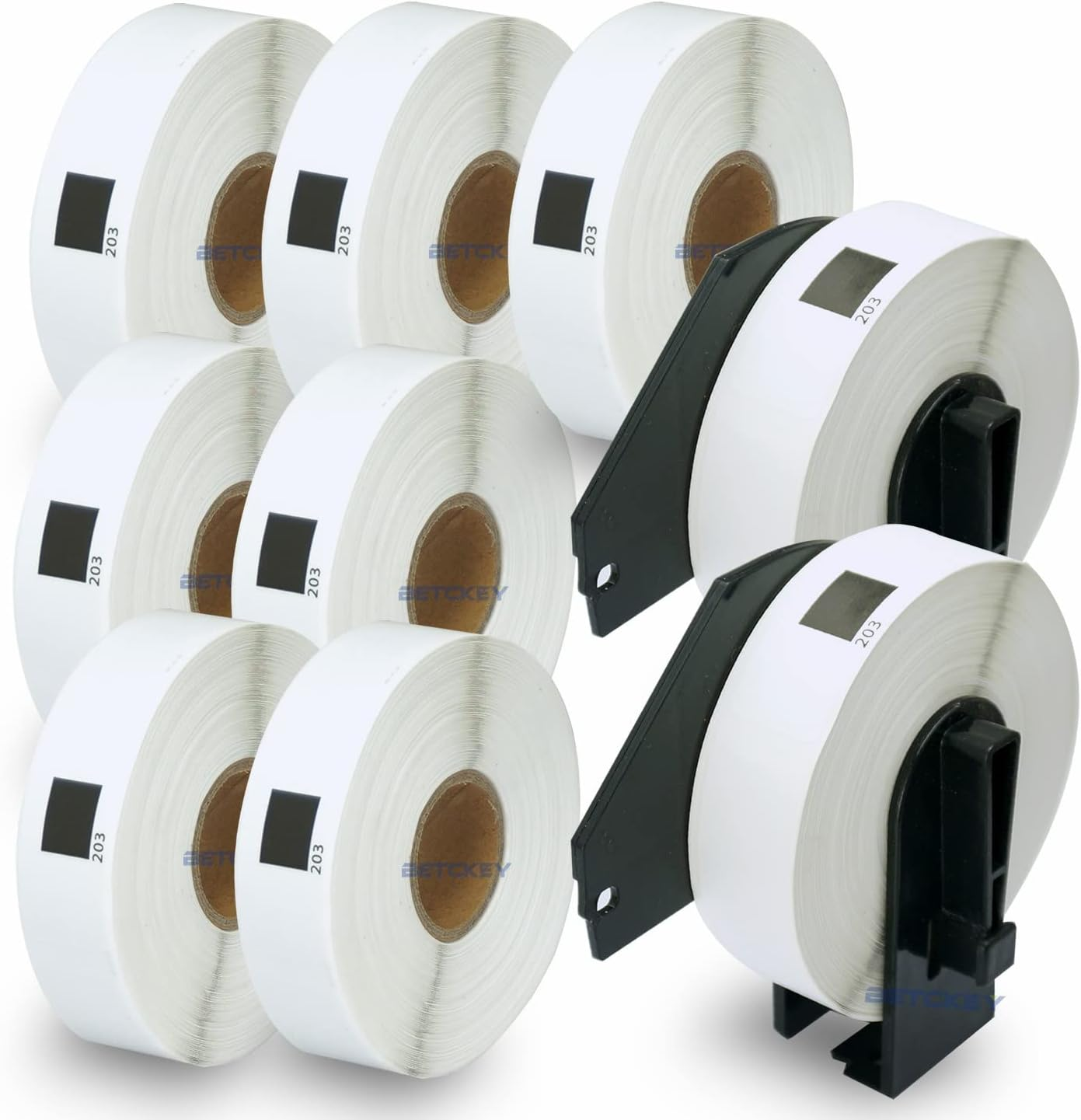 BETCKEY - File Folder Labels Replacement for Brother DK-11203 (17Mm X 87Mm), Compatible with Brother QL Label Printers [10 Rolls + 2 Reusable Cartridges] image number 1