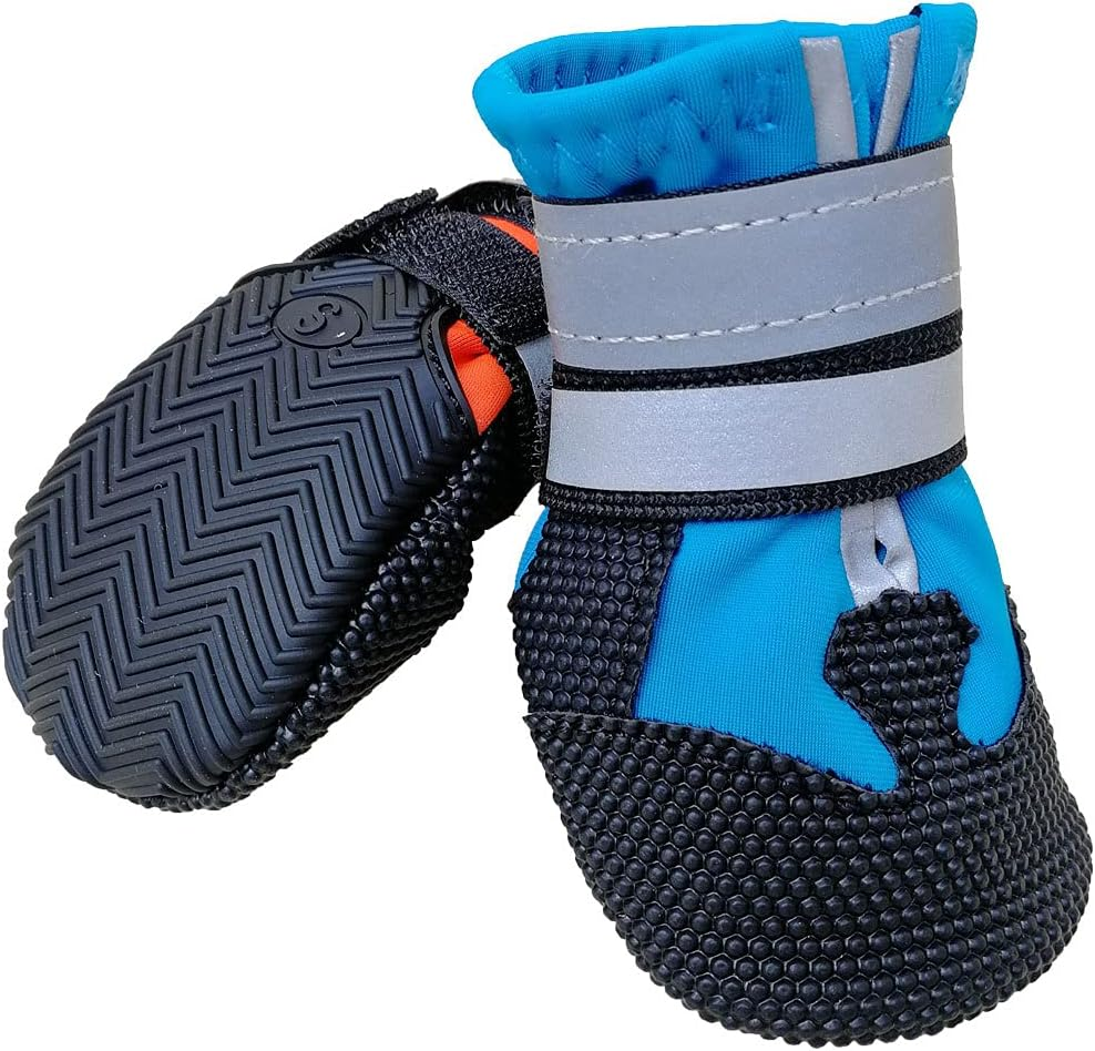 Dog Shoes for Small Dogs: Breathable Dog Boots Paw Protector for Summer Hot Pavement Winter Snow, Outdoor Walking Dog Booties, Indoor Hardfloors Anti-Slip Sole (Turquoise, Small) image number 2