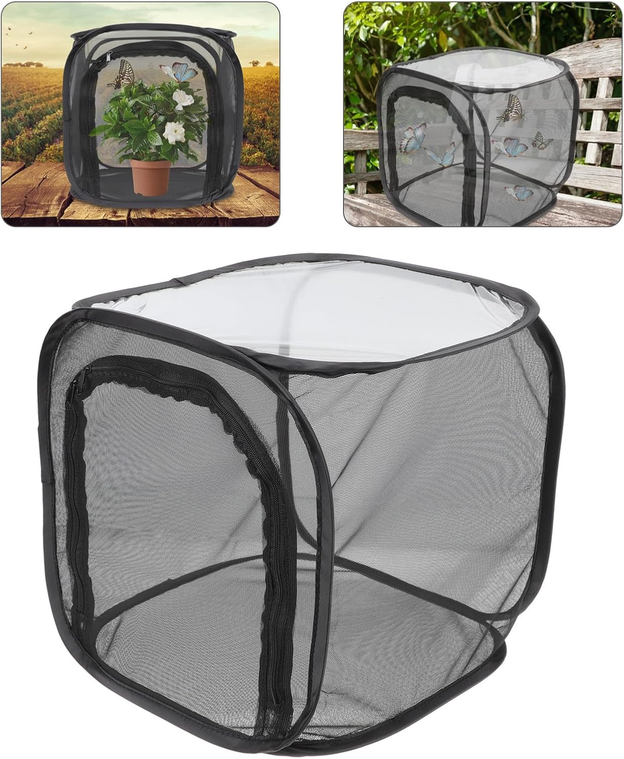 Vaguelly Foldable Breathable Insect Breeding Cage for Butterflies, 30X30X30Cm Foldable Observation Mesh Box, Portable Insect Rearing Enclosure for Indoor and Outdoor Use image number 4