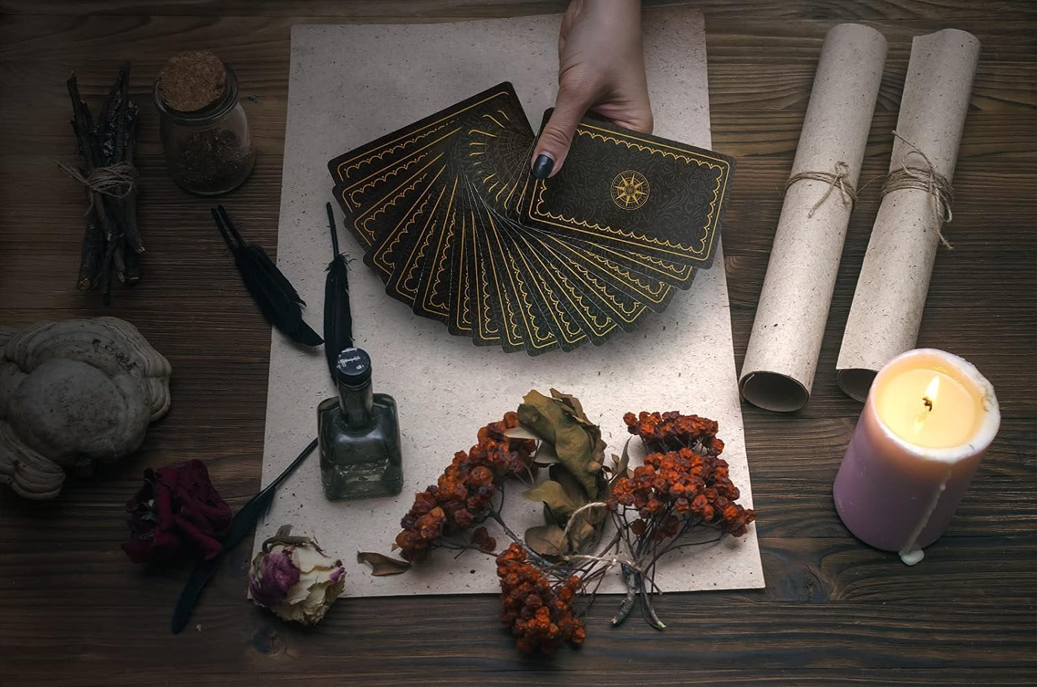 Tarot Cards Deck with Guide Book and Meanings - 78 Cards, Black Velvet Pouch for Beginners and Expert Readers - Exclusive to Your Tarot Wisdom Journey