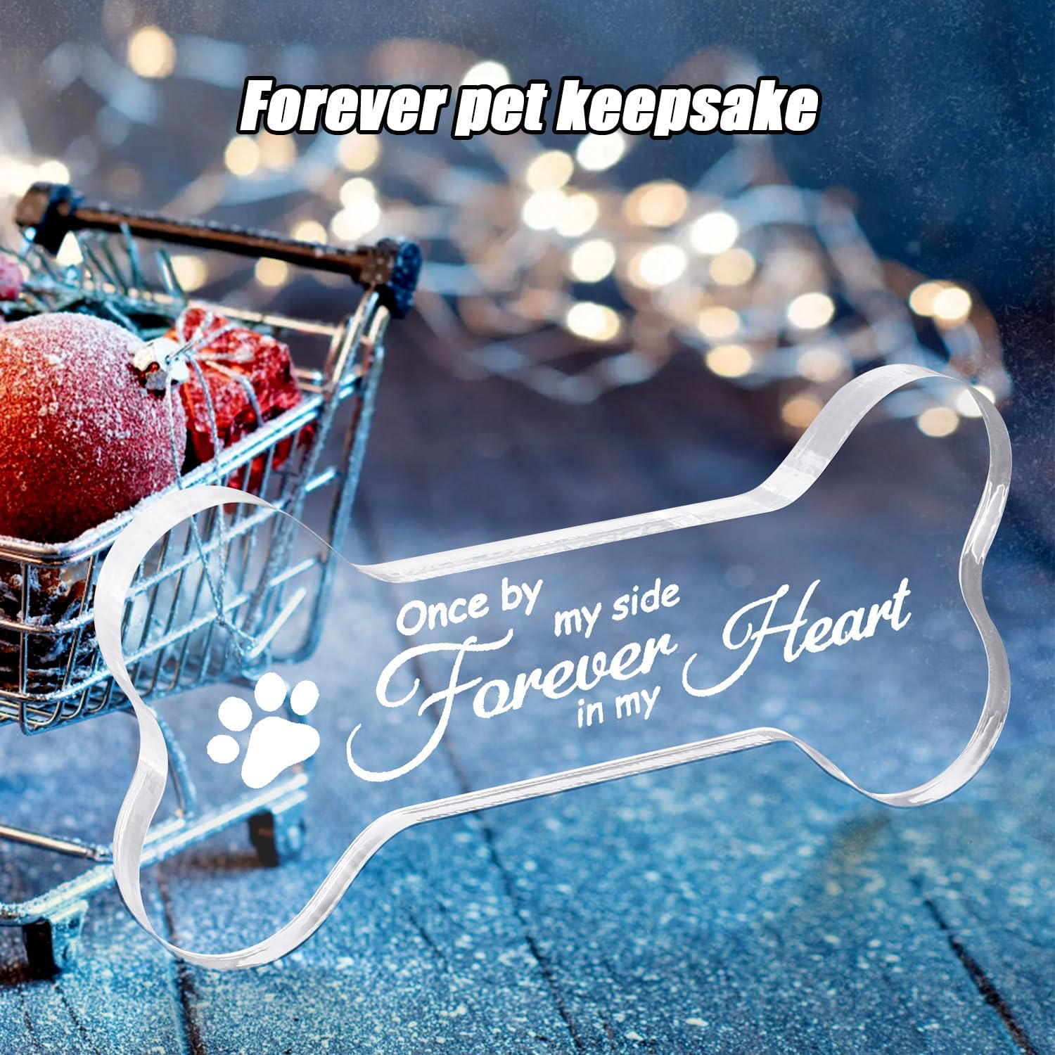 Pet Memorial Ornament, Loss of Dog Cat Sympathy Gift Pet Remembrance Ornament Bone Shape Memorial Gifts Decoration for Dogs Puppy Keepsake