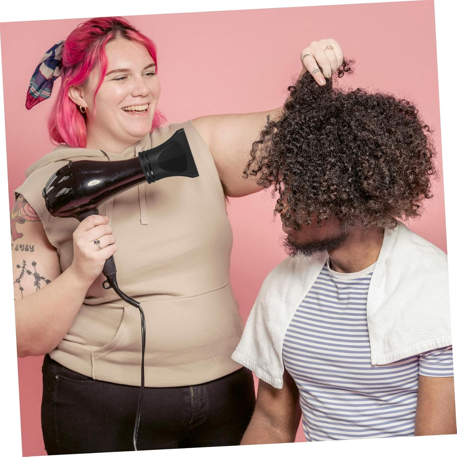 2Pcs Hair Dryer Nozzle Diffuser Attachment Blow Dryer Comb for Curly Hair Styling Salon Home Use Replacement Parts image number 5