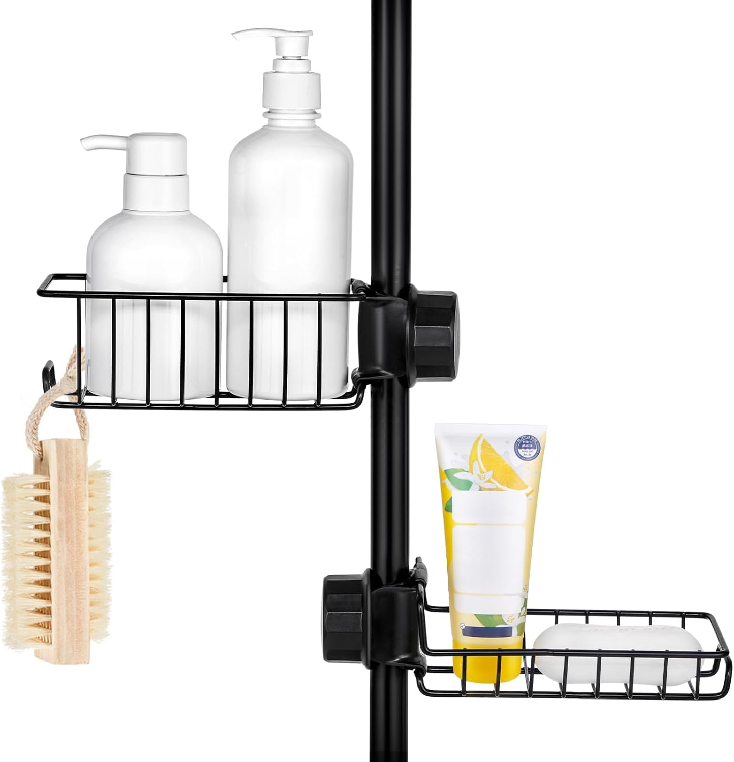 Clawfoot Tub Caddy(Shower Rod Not Included) - Stainless Steel Shower Shelves and Soap Caddy
