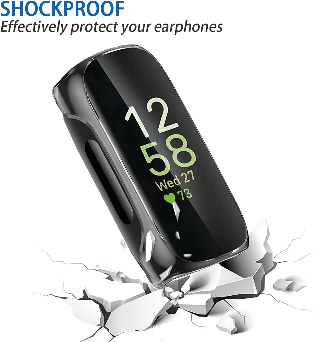 2-Pack Screen Protector Case Compatible with Fitbit Inspire 3, Soft TPU Case Rugged Cover All-Around Protective Case Cover (Silver/Clear)