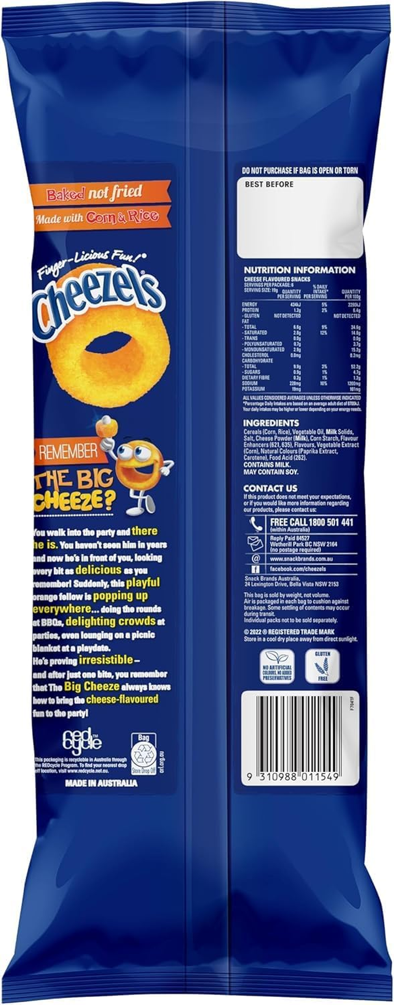 Cheezels Regular Variety 6-Pack 114G