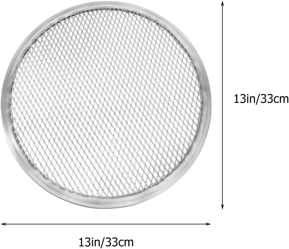 Luxshiny Non-Stick Aluminum Pizza Baking Tray Net with Perforated Design 13 Inch round Pizza Pan for Oven Home Restaurant Commercial Use image number 5