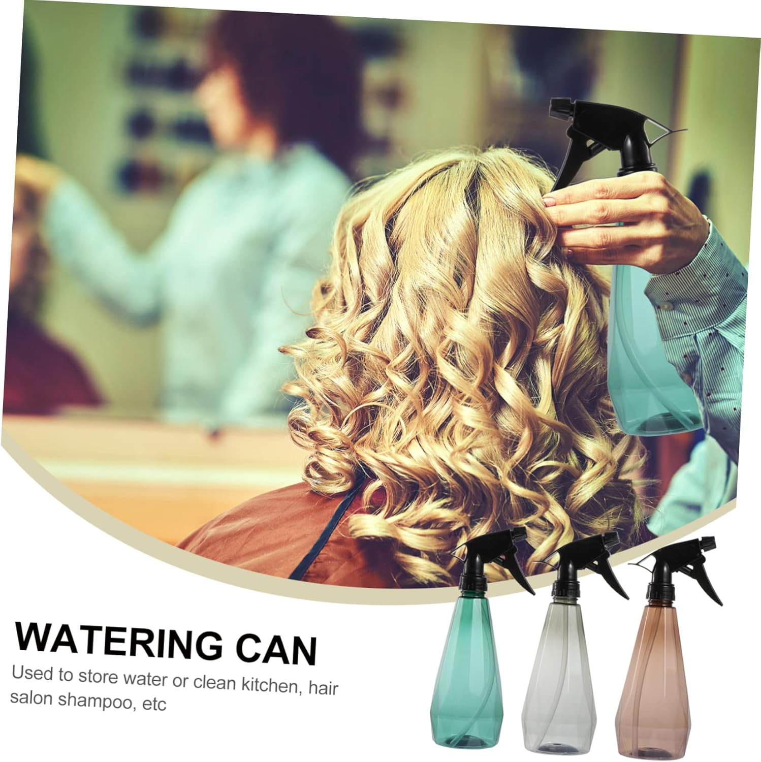 3Pcs Candy Plastic Watering Can Portable Garden Kettle for Indoor Plant Mister Continuous Spray Bottle image number 5