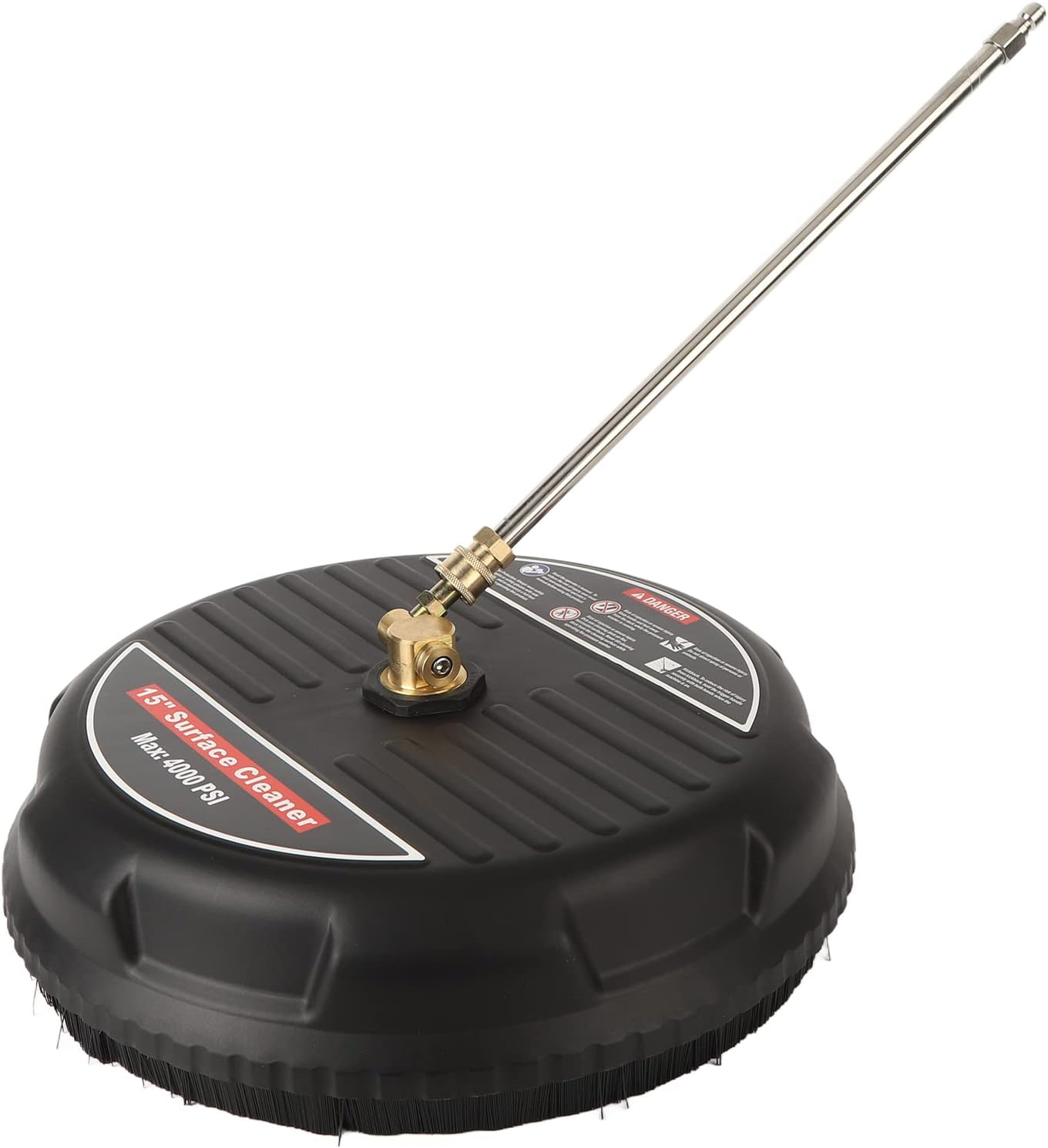 Pressure Washer Cleaner, 15 Inch Pressure Washer Cleaner 4000Psi 1/4 Inch Plug High Speed Rotation Efficient Hard Brush with Connecting Rod for Rubber Floor image number 4