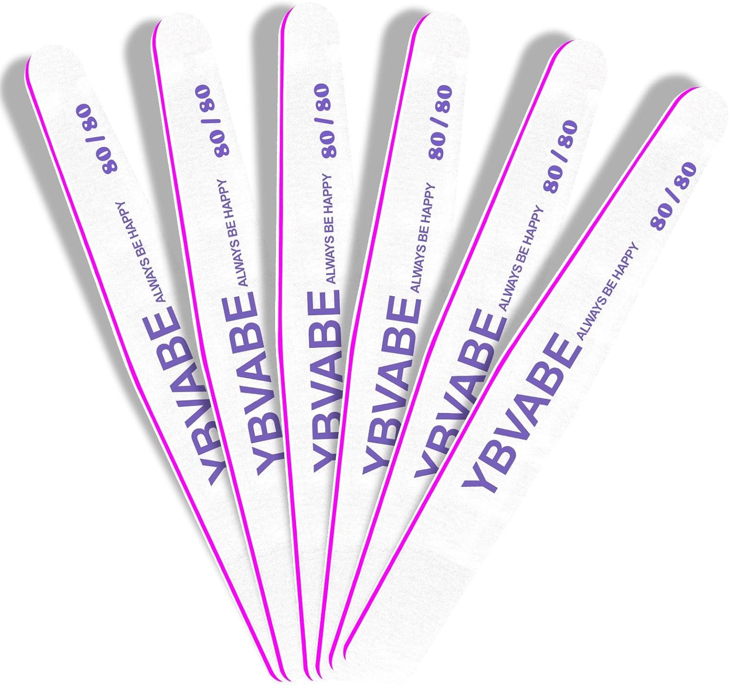 6Pcs Nail Files White 80/80 Grit for Acrylic Nails and Gel Nails, Double Sided Washable Emery Boards, Professional Rhombus-Shaped Strong Grit Nail File, Reusable & Washable, Perfect for Manicure & Pedicure image number 6