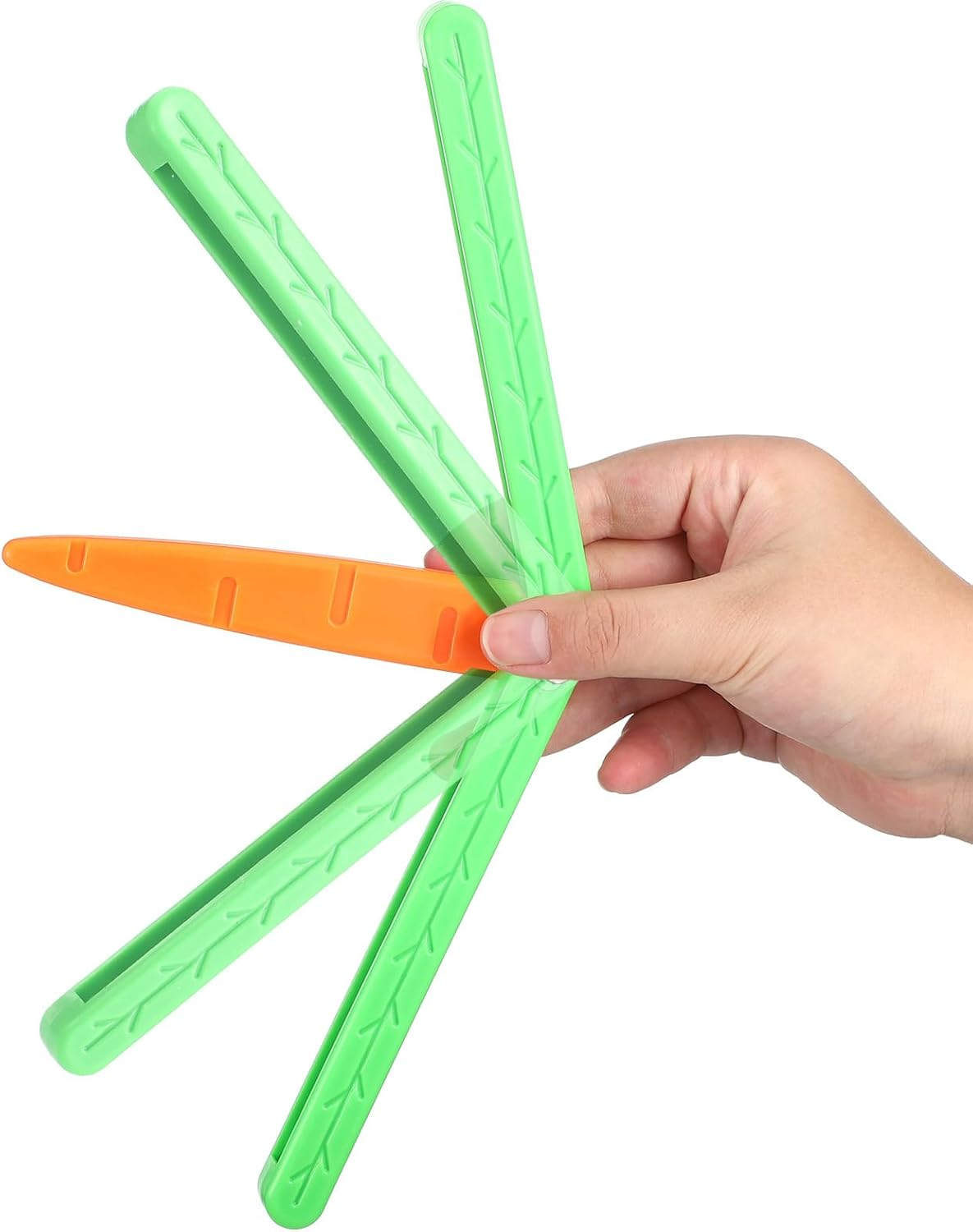 Easter Toy Knife Butterfly Toy Knife Plastic Carrot Knife Toy Gift for Adults ADHD Fidget Toys Stress Sensory Toy for Autism ADD Anxiety Relief, Large(6 Pcs, Normal) image number 1