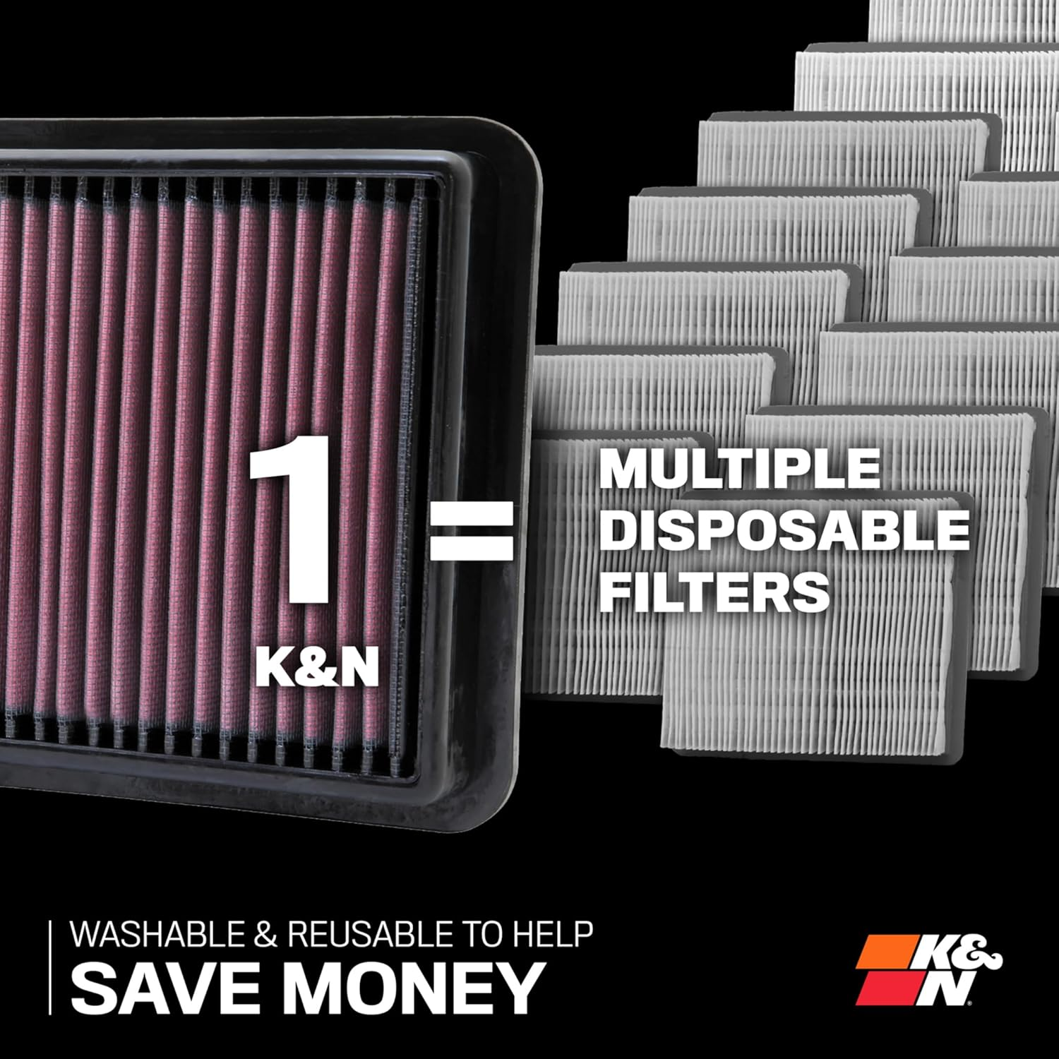K&N 33-2437 Panel Air Filter for 2010-2012 Honda CR-V Models