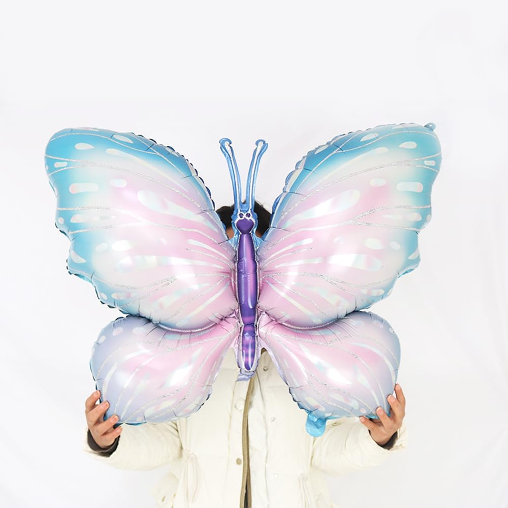 5 Years Butterfly Birthday Decoration Large Colourful Butterfly Foil Balloon 5Th Birthday Butterfly Balloon Purple Number 5 Balloon for Girls Birthday Party image number 4