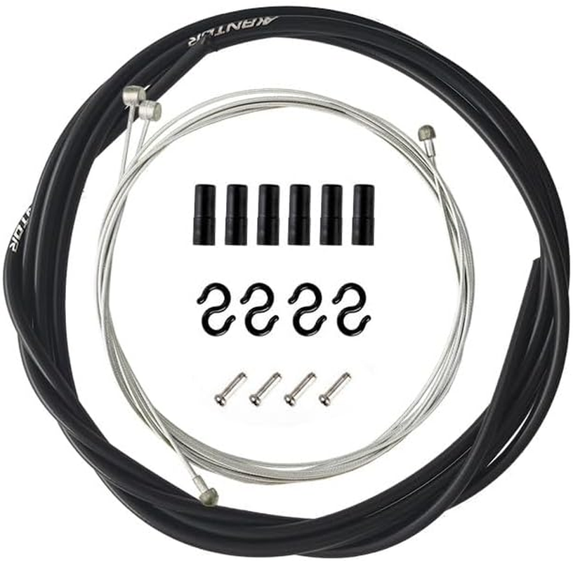 AIMALL Bike Bicycle Front Rear Inner Outer Wire Brake Gear Shifter Cable Housing Kit with Housing - Durable Metal and Plastic, Front & Rear, 2.5M 5Mm Housing with Cable Caps & S Buckles image number 2