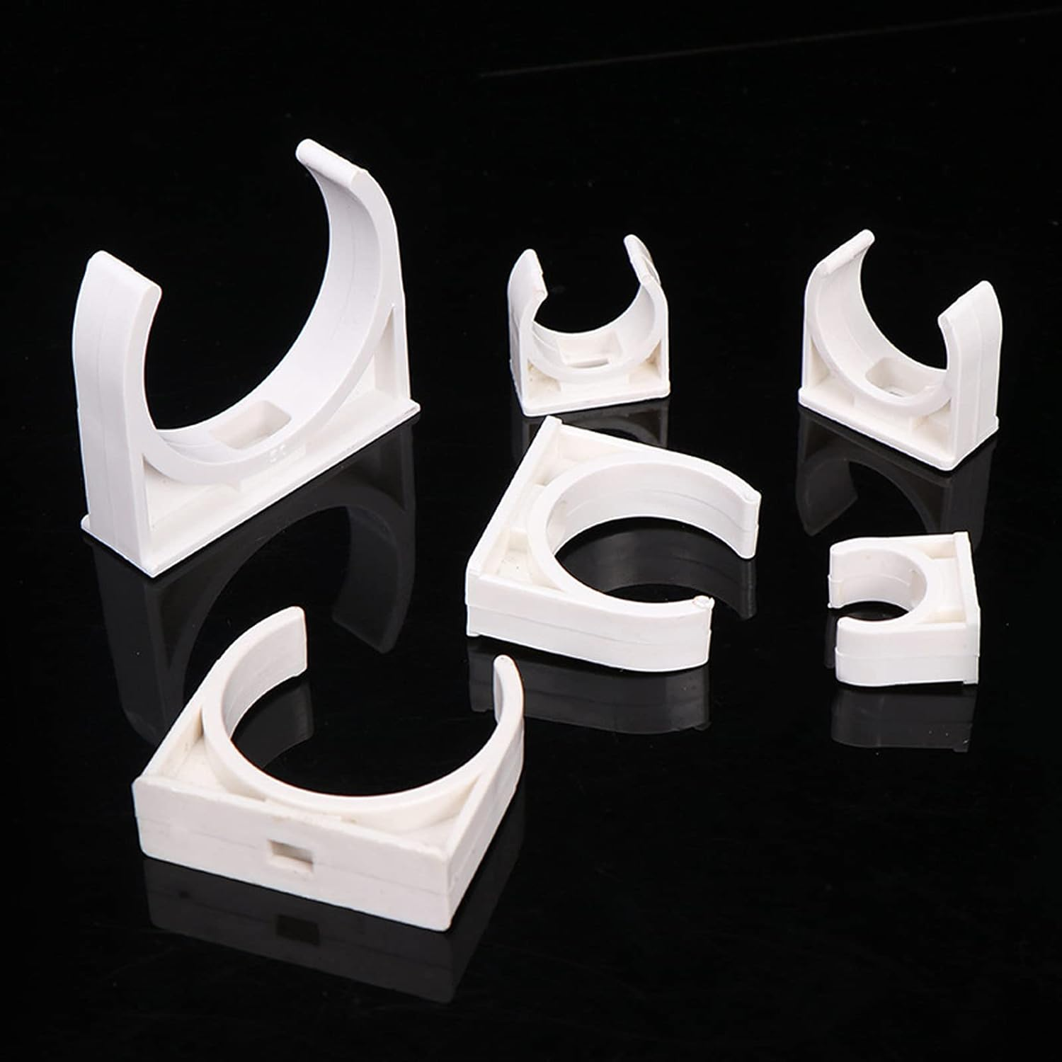 100 Pcs U-Shaped PVC Pipe Clamps Clips, White, 20Mm/3/4" Pipes, Compact, High Strength, Long Life image number 3