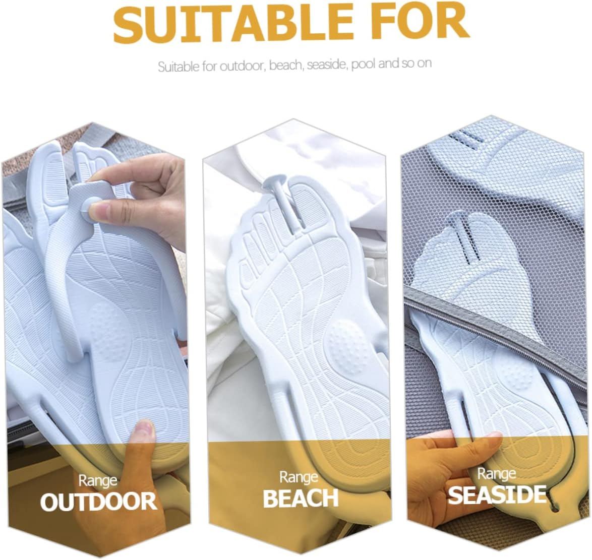 1Pair Lightweight Anti- Beach -Flops for Men and Women Travel-Friendly Shower Sandals Comfortable and Breathable Design image number 4