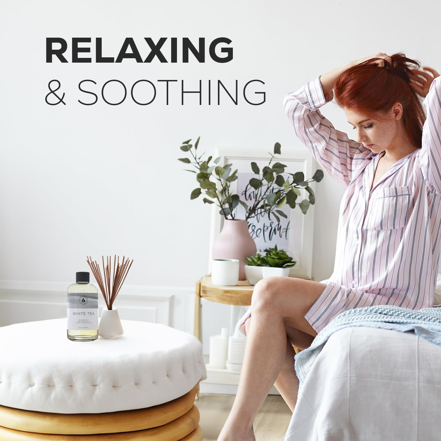 White Tea Essential Oil Refill (8.5 Fl. Oz.) for Reed Diffusers, Electric Diffuser Machines, and Oil Warmers - Natural, Organic White Tea Scent - Rajanigandha - Tuberose image number 6