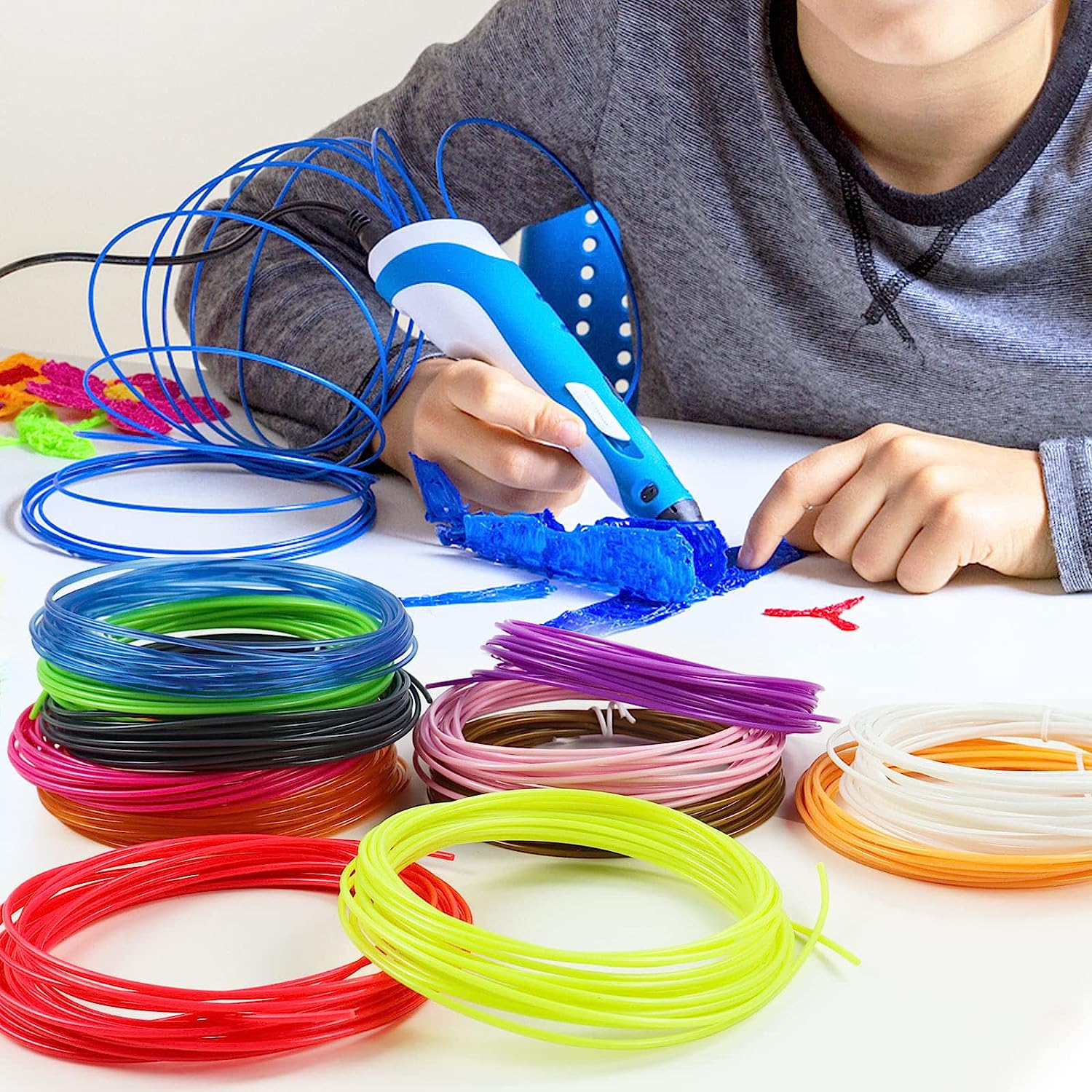 40 Colors 3D Printer Pen Filament Refills, PLA Filament 1.75Mm, Each Color 16.4 Feet, Total 656.1 Feet, Multicolored Filament Bundle Dimensional Accuracy +/- 0.02 Mm (Colorful) image number 1