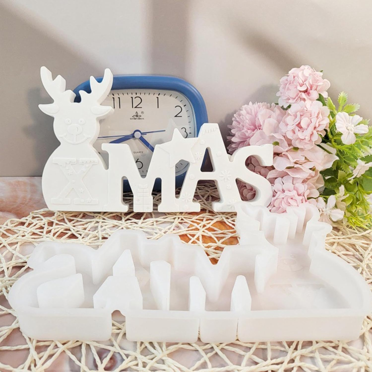 Christmas Deer Silicone Mold, Silicone Christmas Elk Soap Casting Mold, Holiday Baking Supplies, Nonstick Reusable Candy Mold for Chocolate, Candy, Soy Wax Candle image number 2