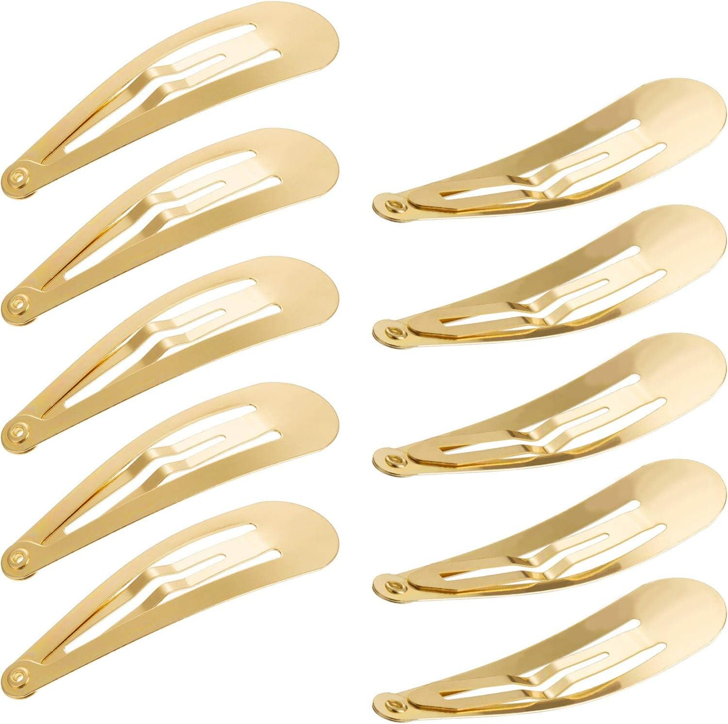 Hotop 50 Pack Snap Hair Clips Hair Barrettes for Kids, Girls and Women, 50 Mm (Gold)