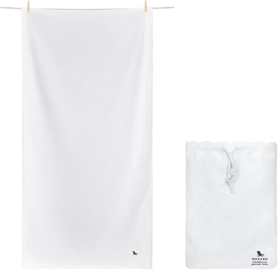 Dock & Bay Bath Towel - for Home - Quick Dry, Super Absorbent - Includes Bag - Classic - Nautical Navy, Small (85X40Cm, 33X16)