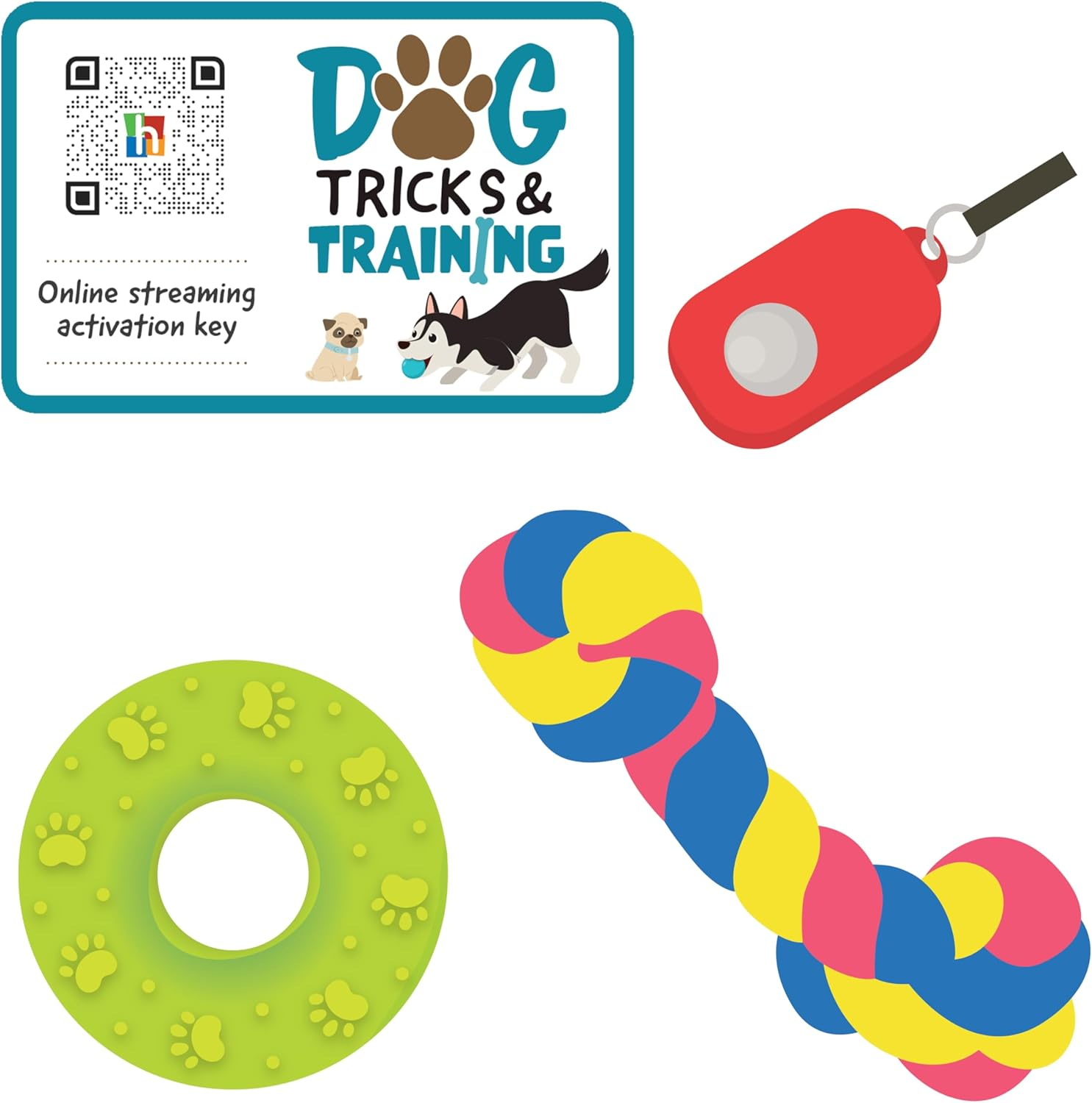 Dog Tricks and Training Kit - Teach Your Dog New Tricks with Step-By-Step Instructions &ndash; Includes Training Clicker, Toys, and Video Access