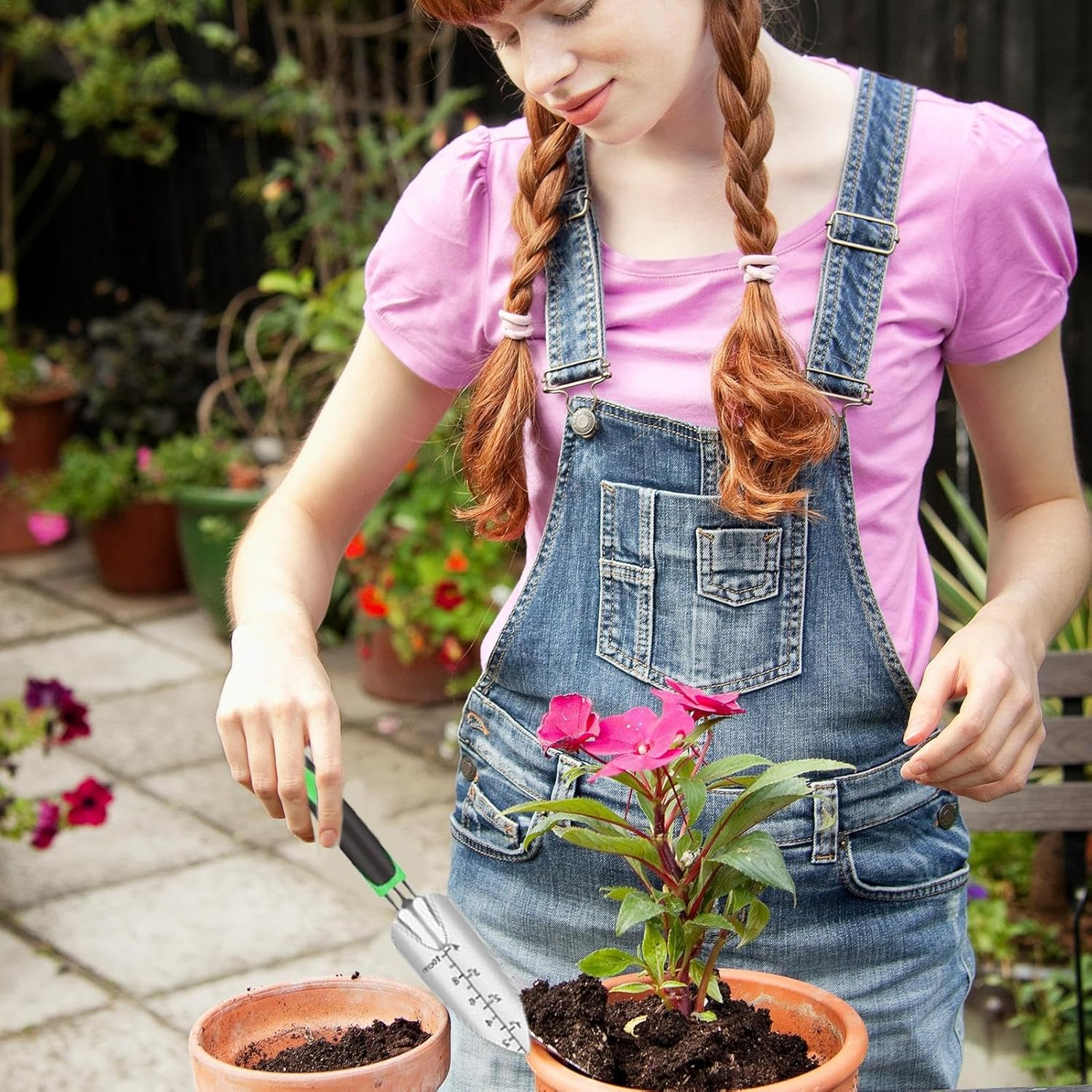 Outdoor Gardening Supplies - Metal Portable Gardening Supplies Hand Tools for Outdoor,18X Ergonomic Garden Pruning Tools with Storage Bag for Men Women Gardening Enthusiasts image number 3