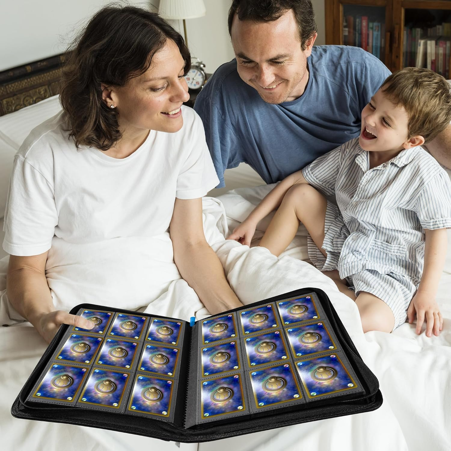 Premium Zipper Trading Card Binder Compatible with Sport Card, 9 Pocket 540 Side-Loading Slots Card Album Holder, Ringless Game Trading Card Protective Organize Folder, BLACK image number 1