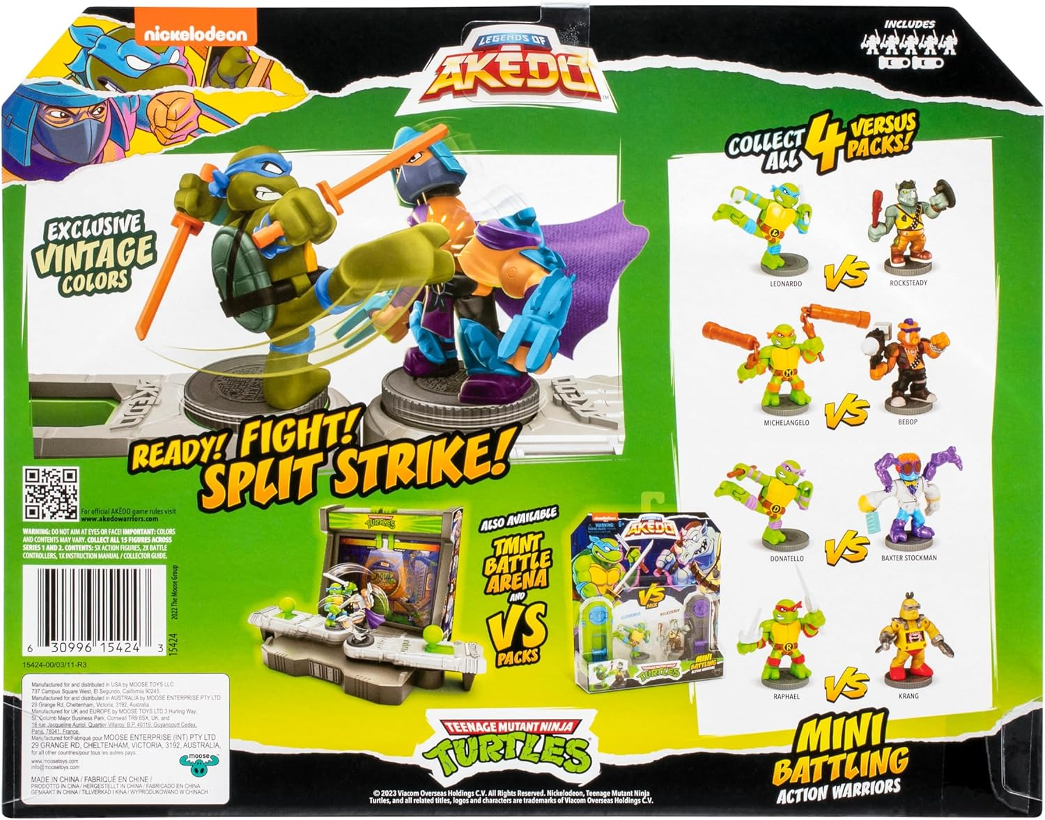 Legends of Akedo Teenage Mutant Ninja Turtles Battle Pack Includes Mini Battling Warriors Donatello, Leonardo, Michelangelo, Raphael, Shredder 2 Silver Battle Controllers image number 4