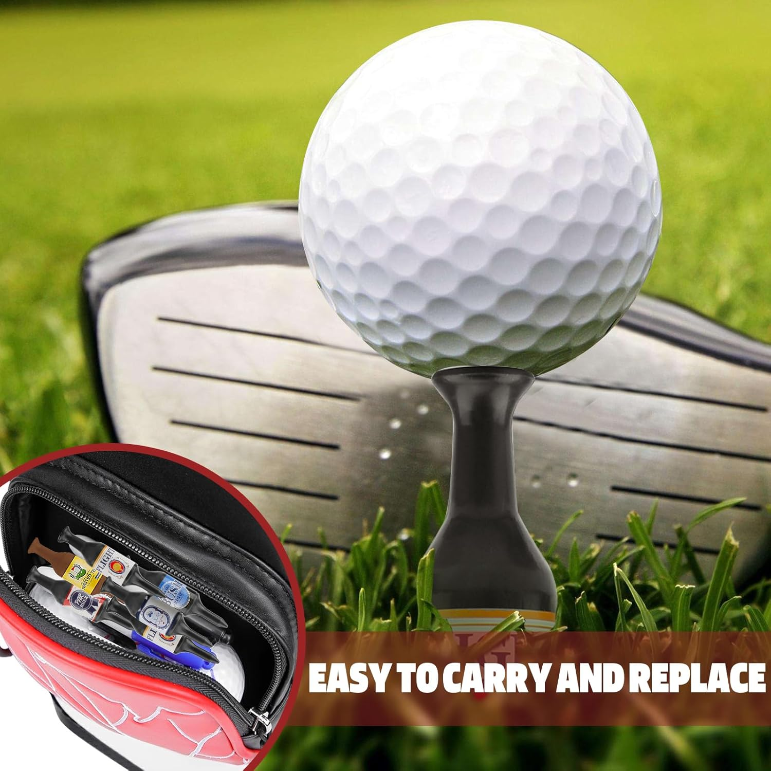 Powerful 12Pack Golf Tees,Funny Golf Tees 3.5Inch Beer Bottle Shaped Reusable Short Plastic Golf Accessories Ideal Joke Father'S Day Man and Woman Golfers Enthusiast image number 6