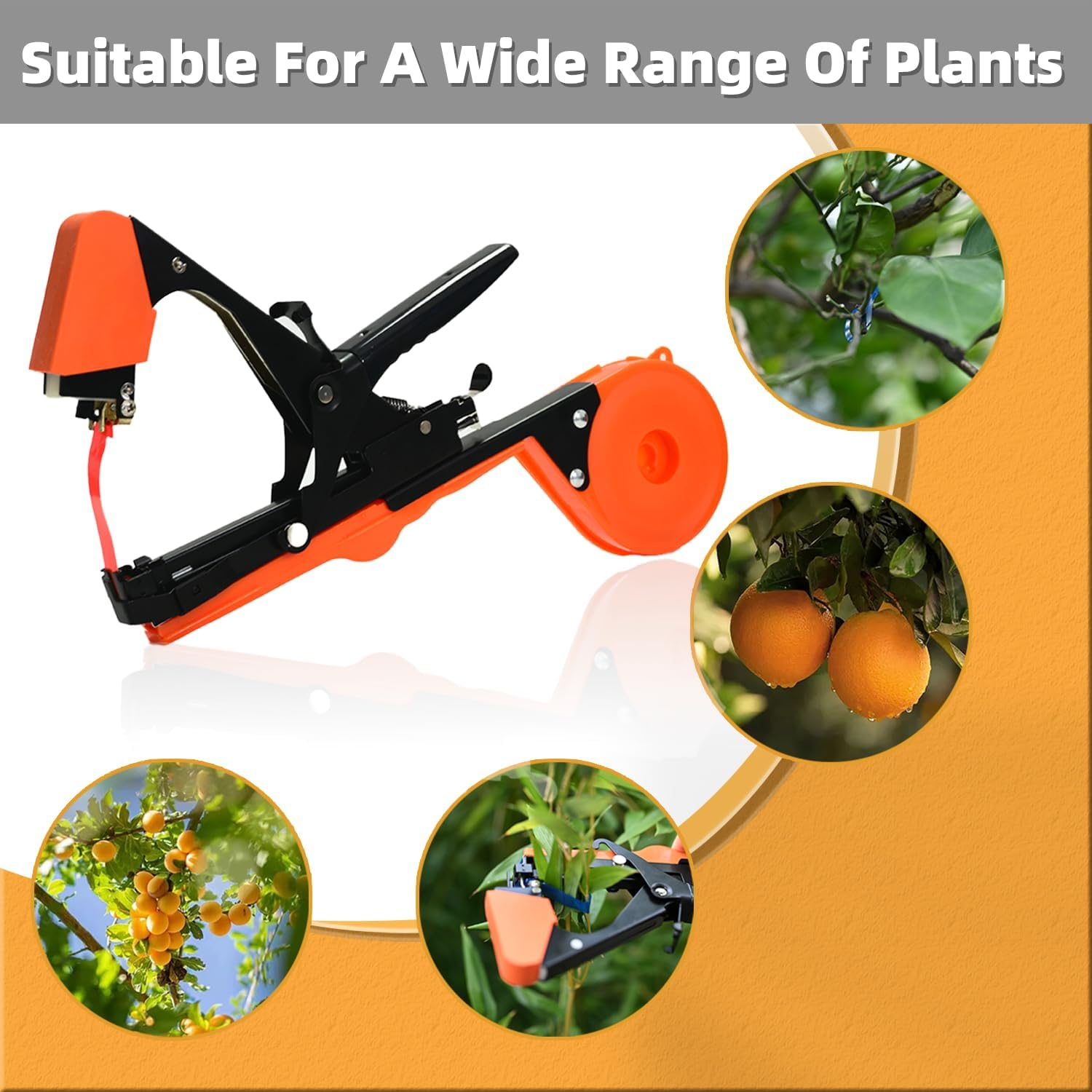 SUCA Plant Tying Machine, Cattle Panels for Garden, Vine Tool with 10000Pcs Staples, 21 Rolls Tape Gun for Grapes, Tapener (Tapetool Set 1Pcs) image number 5
