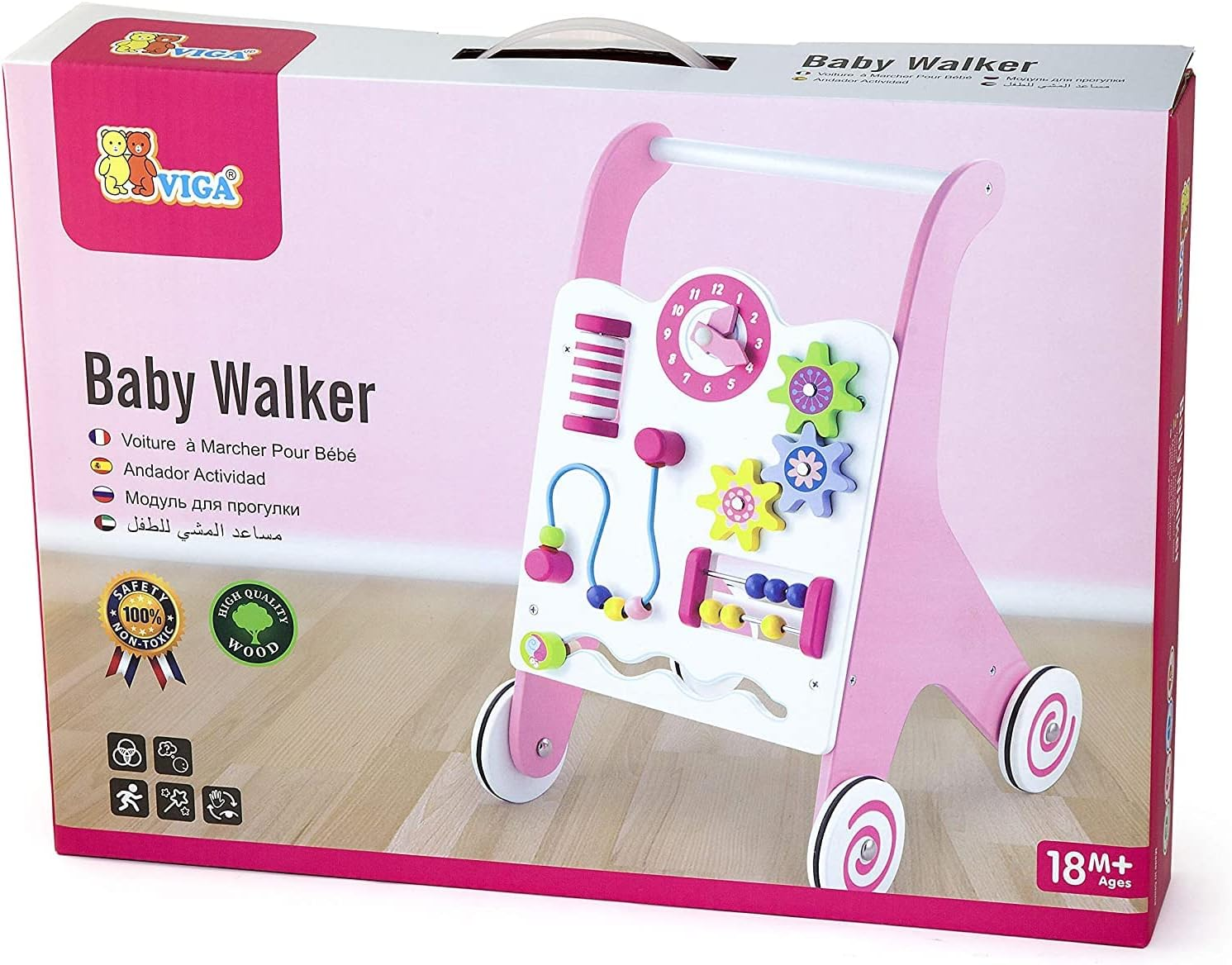 Viga Activity Baby Walker, Pink