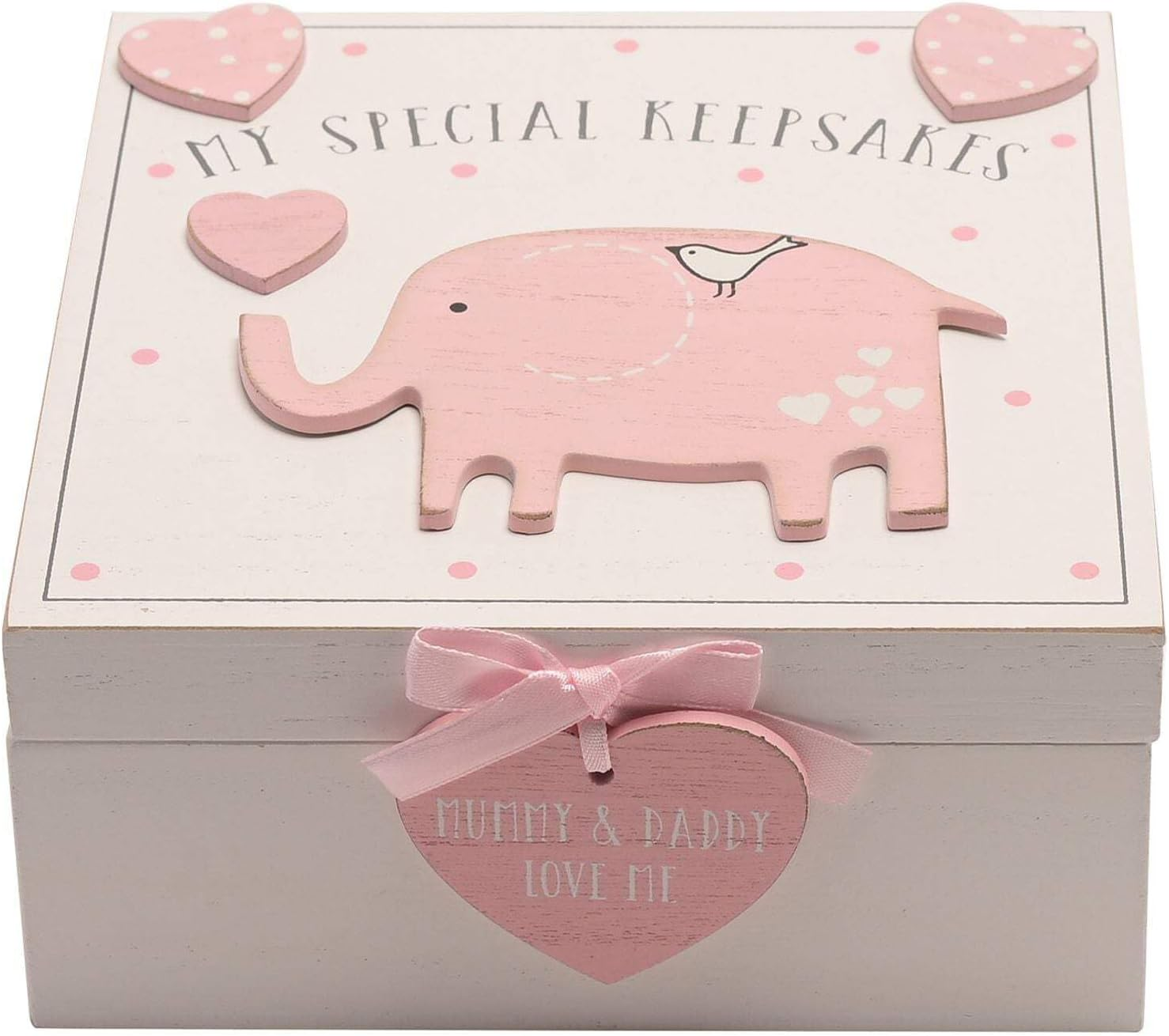 Baby Girl Wooden Memories Keepsake Box Vintage Style