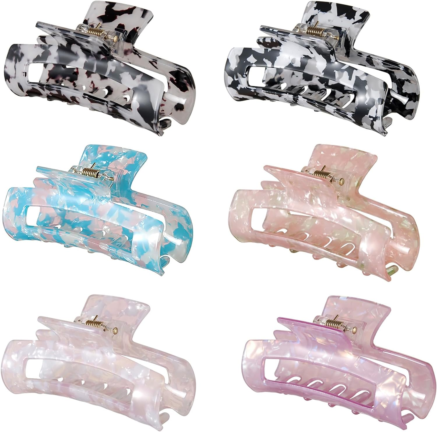 Multi -Colored Hair Claw Clips, Acetate Hair Banana Barrettes, French Butterfly Jaw Clipsprint Stylish Hair Accessories for Girls and Women