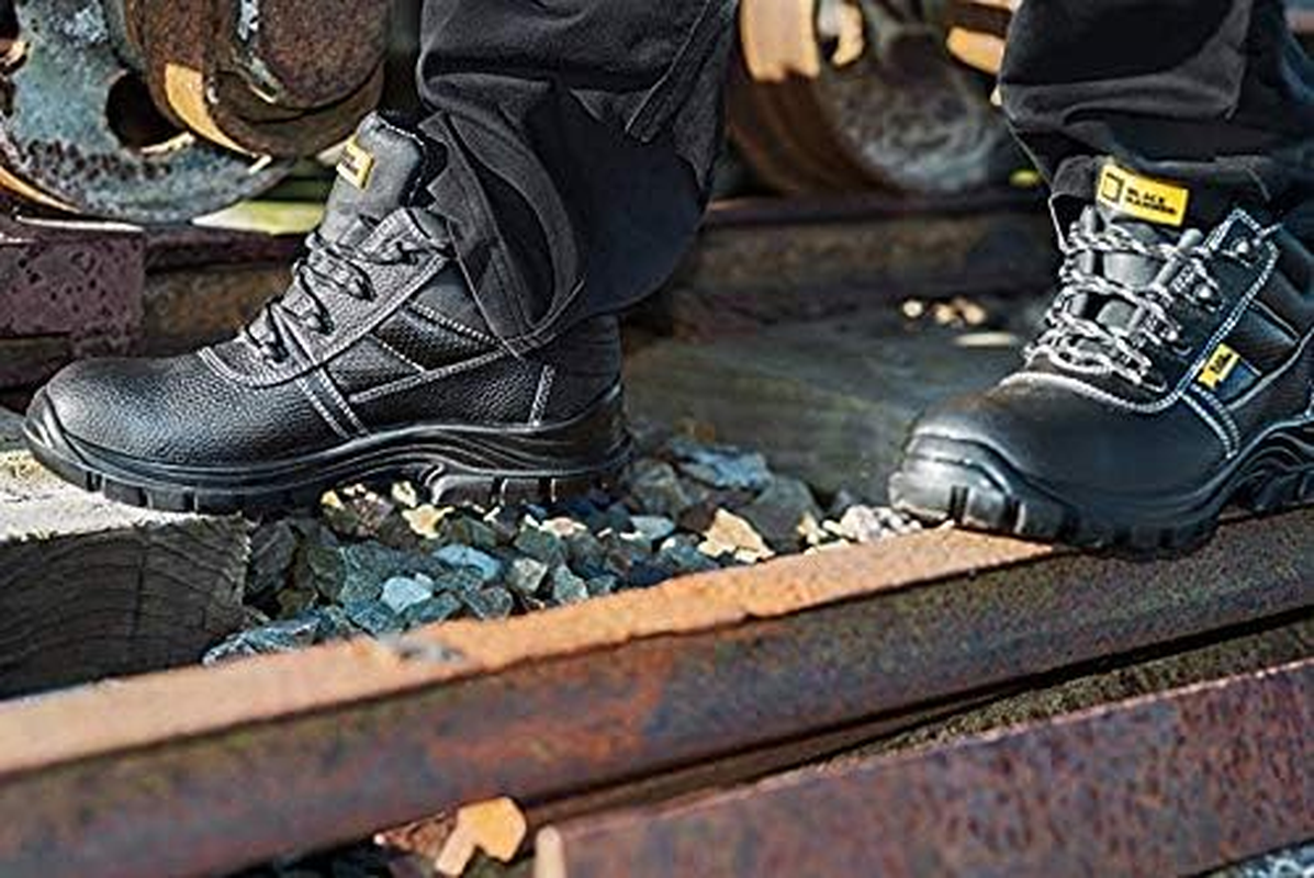 Black Hammer Mens Safety Boots Work Waterproof Shoes Leather Steel Toe Cap Working Ankle Lightweight Footwear S3 SRC 1007 Black image number 5